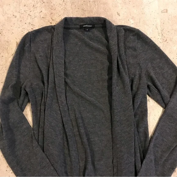 Ambiance Gray Sweater Cardigan Size Medium - Picture 2 of 5
